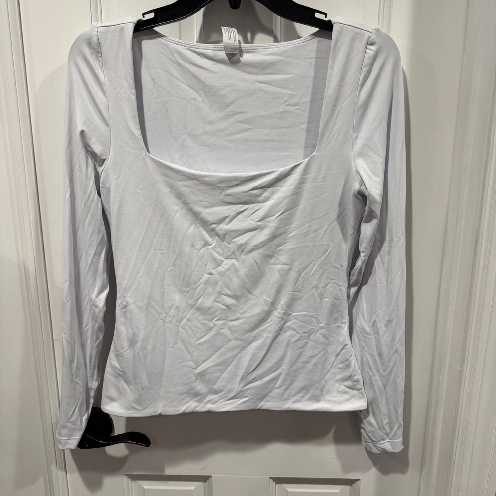 90 Degree by Reflex White Contour‎ Ocean Square Neck Top - Size Medium